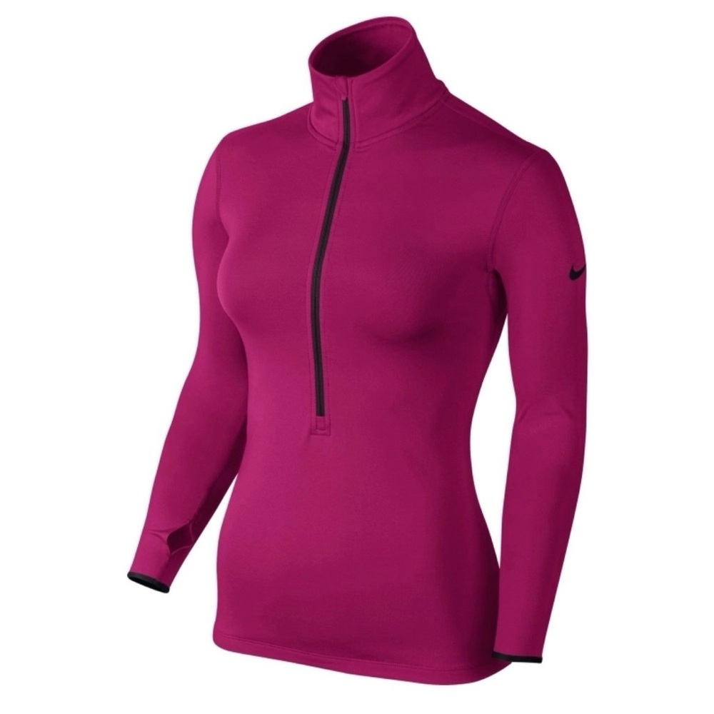 Nike DRI-FIT Women's Fuchsia Quarter-Zip Performance Top size Small
